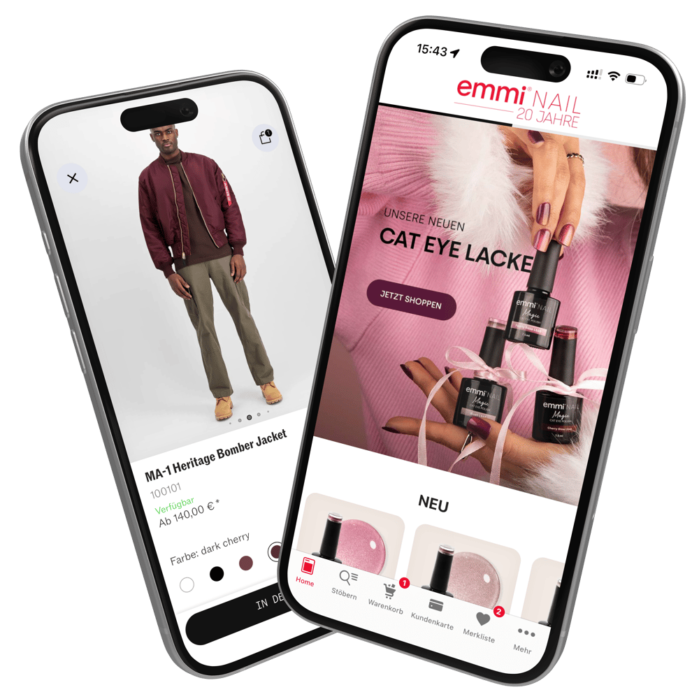 Mockup Alpha und Emmi Nail App