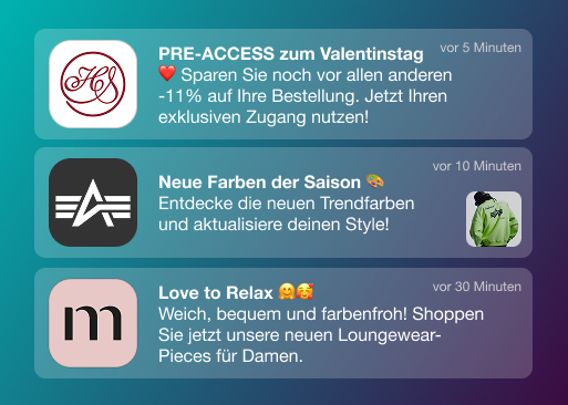 Push-Nachrichten Fashion