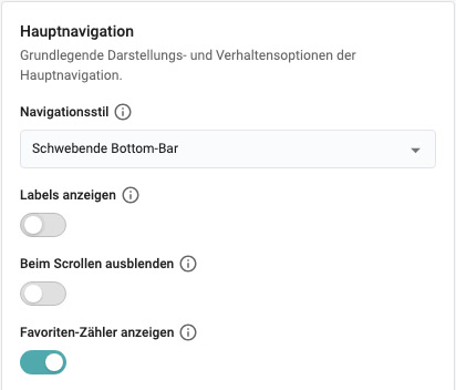 Navigation im Shopgate Admin
