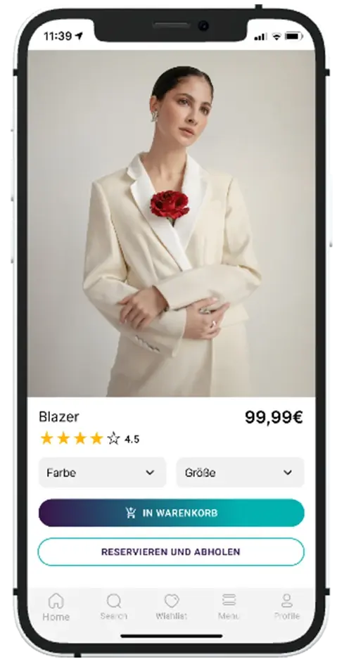 Produktseite mit Button Reservieren und abholen